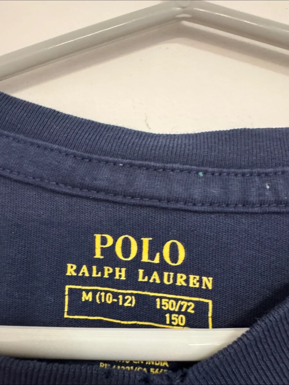 Ralph Lauren Navy V-Neck T-Shirt with Red Polo Emblem